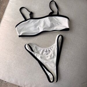 Women's Black and White Bikini Set